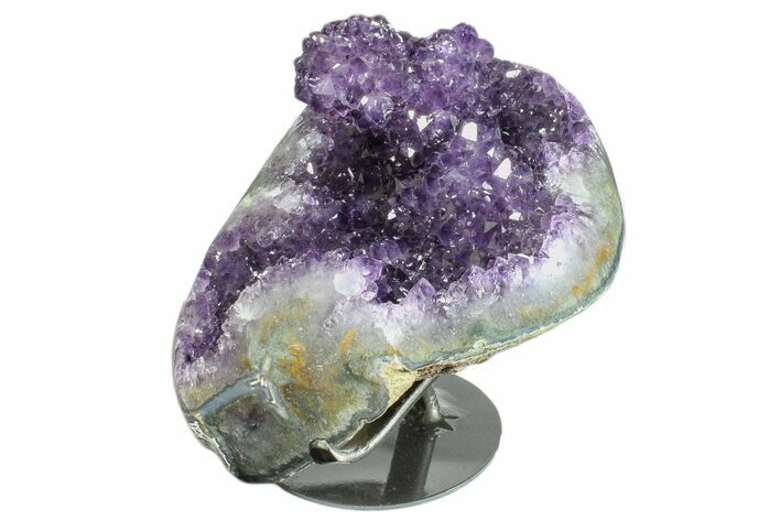 Amethyst Geode Section on Metal Stand - Purple Crystals #171820